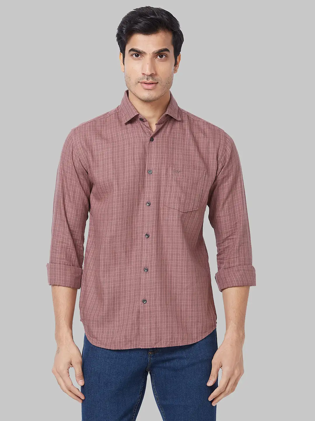 Men Red Slim Fit Checks Cotton Shirts