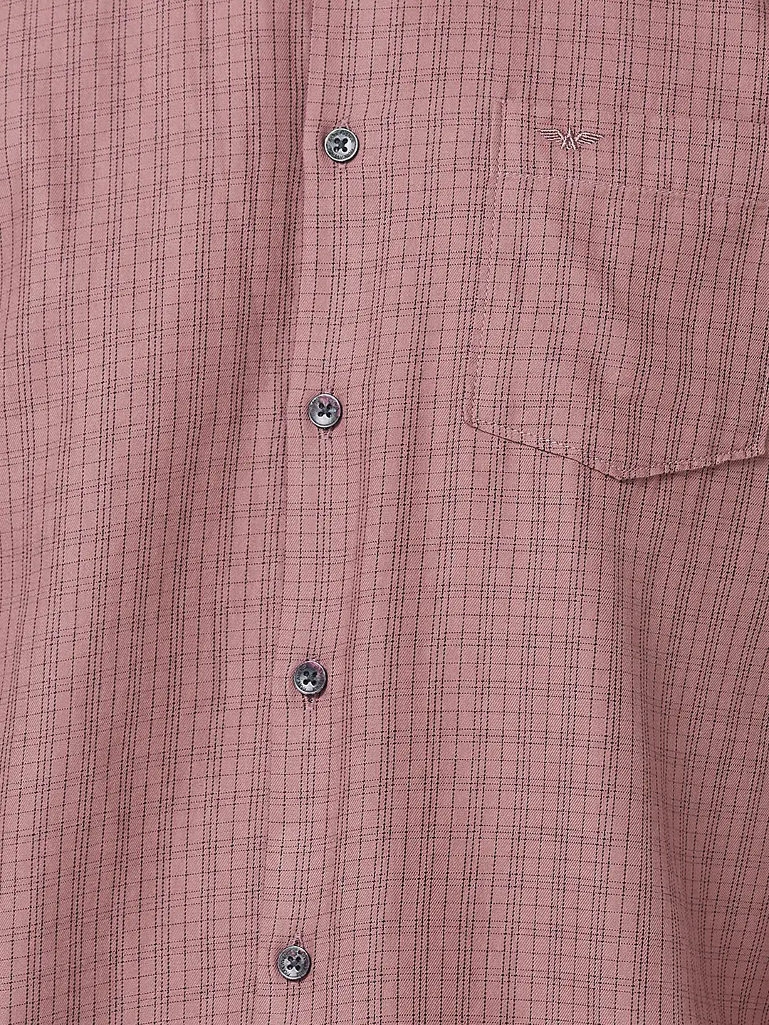 Men Red Slim Fit Checks Cotton Shirts - Image 7
