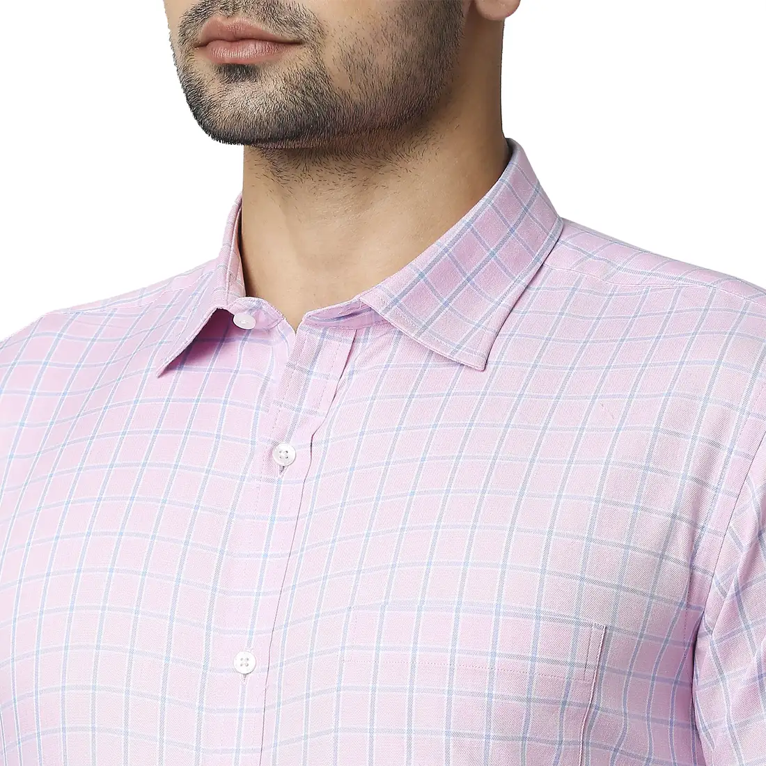 Men Red Slim Fit Checks Cotton Shirts - Image 6