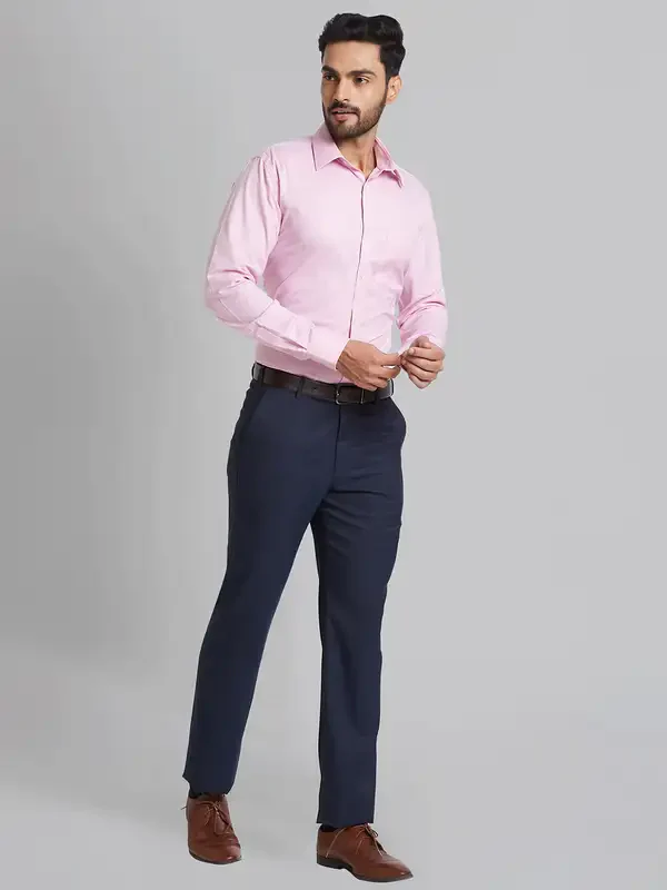 Park Avenue Men Pink Slim Fit Checks Formal Shirt - Image 6