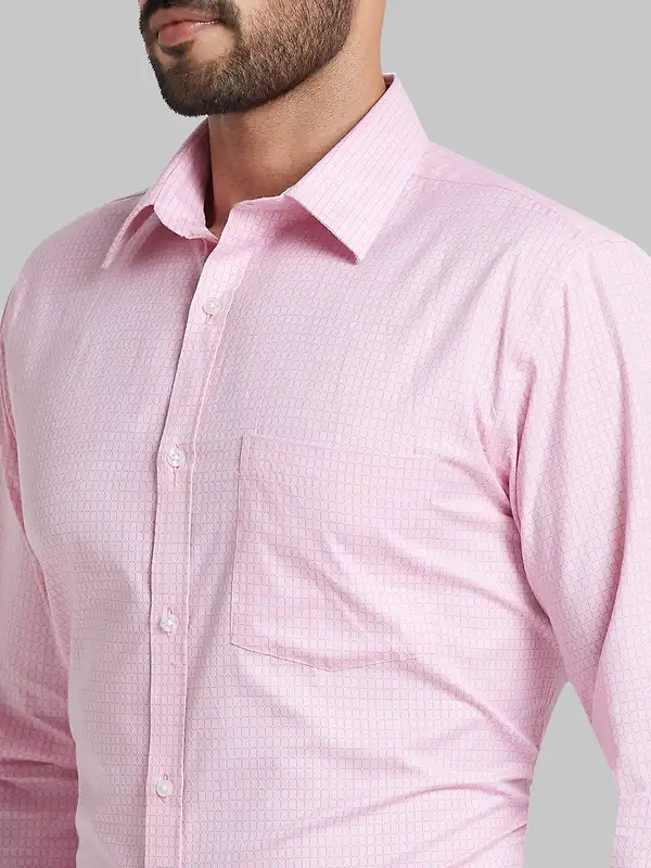 Park Avenue Men Pink Slim Fit Checks Formal Shirt - Image 7