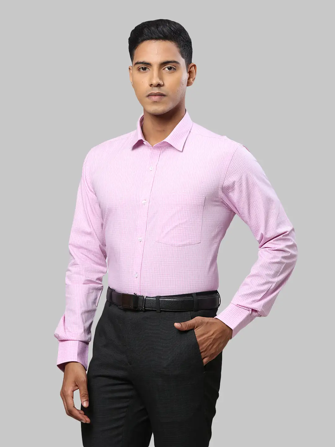 Park Avenue Men Pink Slim Fit Cotton Formal Shirt - Image 3