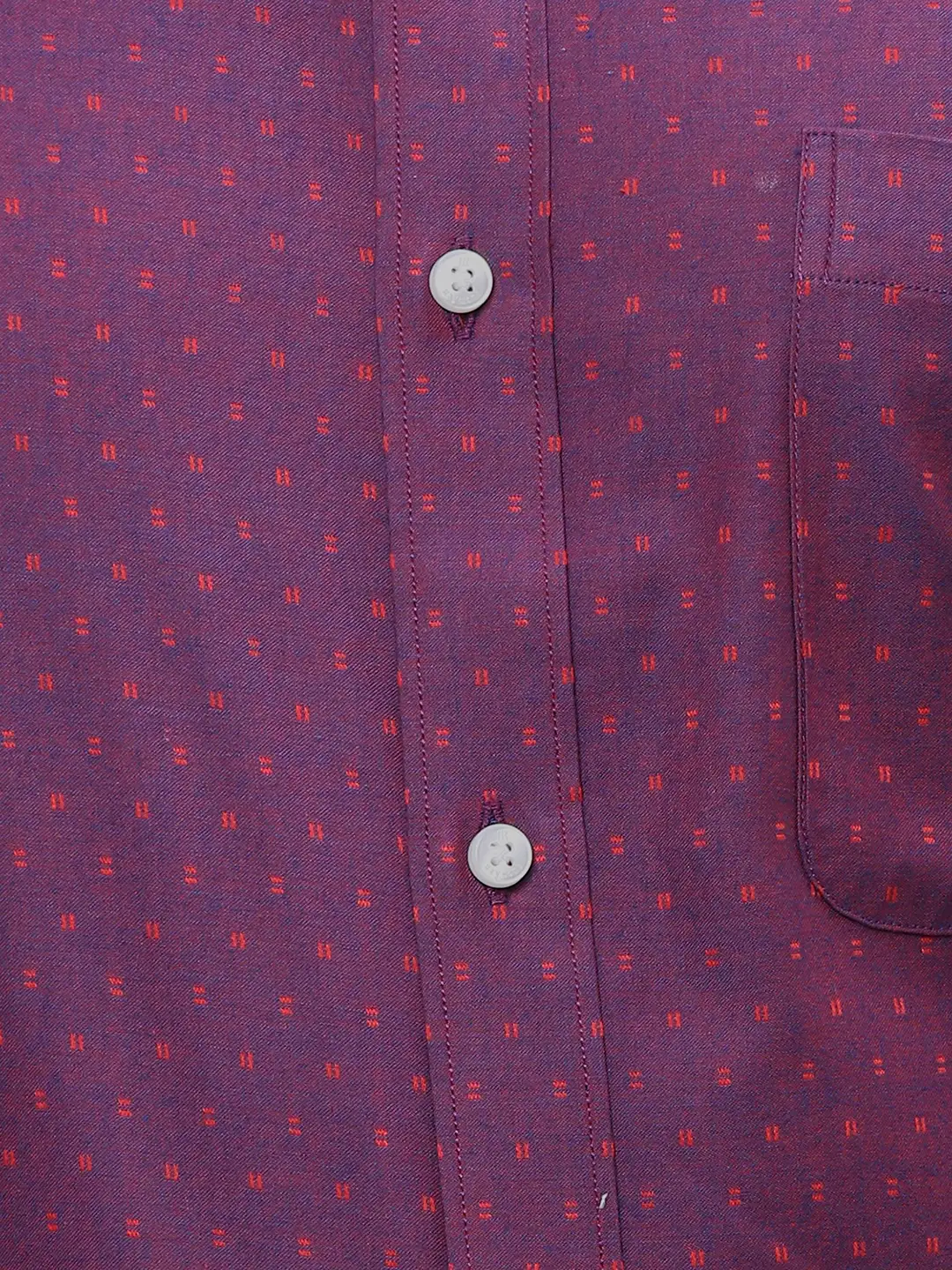 Men Red Slim Fit Cotton Shirts - Image 7