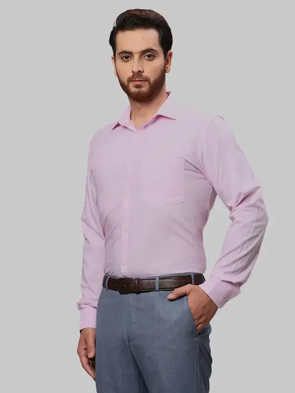Men Red Slim Fit Fil-A-Fil Cotton Shirts - Image 3
