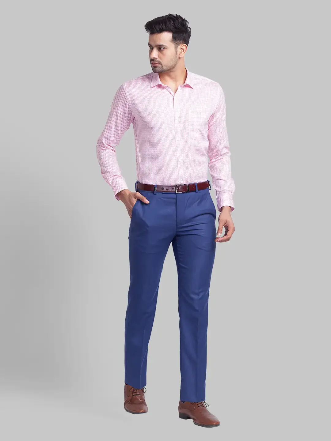 Park Avenue Men Pink Printed Slim Fit Cotton Formal Shirt - Image 5