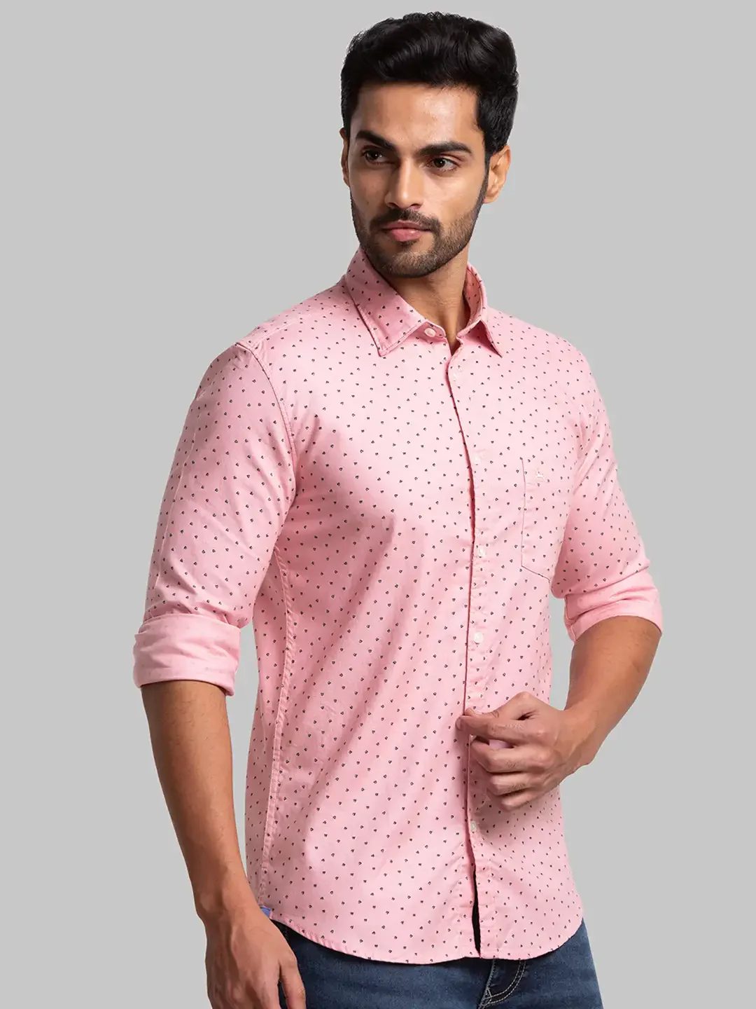 Parx Men Pink Printed Slim Fit Cotton Casual Shirt - Image 2