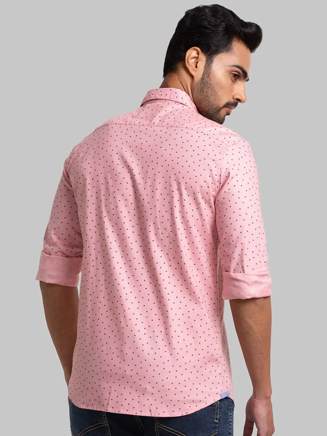 Parx Men Pink Printed Slim Fit Cotton Casual Shirt - Image 4