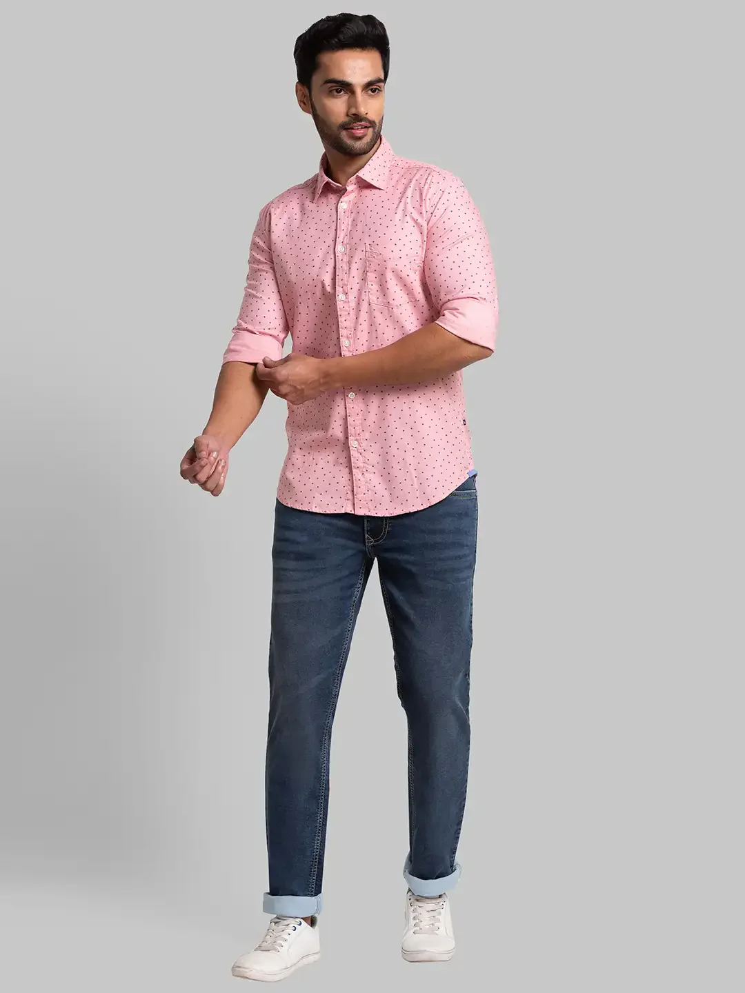 Parx Men Pink Printed Slim Fit Cotton Casual Shirt - Image 5