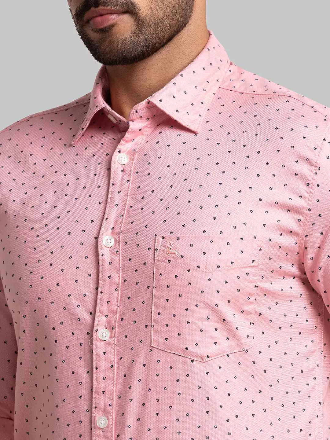 Parx Men Pink Printed Slim Fit Cotton Casual Shirt - Image 6