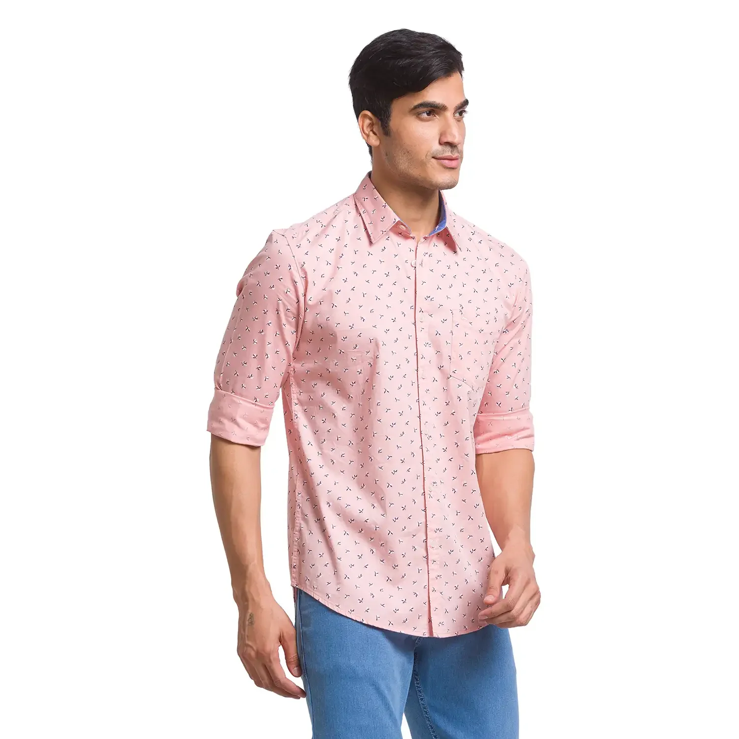 Parx Men Pink Printed Slim Fit Cotton Casual Shirt - Image 2