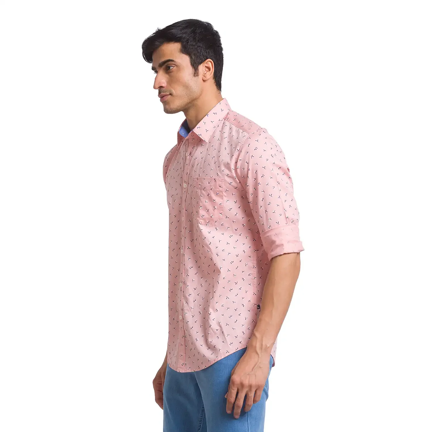 Parx Men Pink Printed Slim Fit Cotton Casual Shirt - Image 3