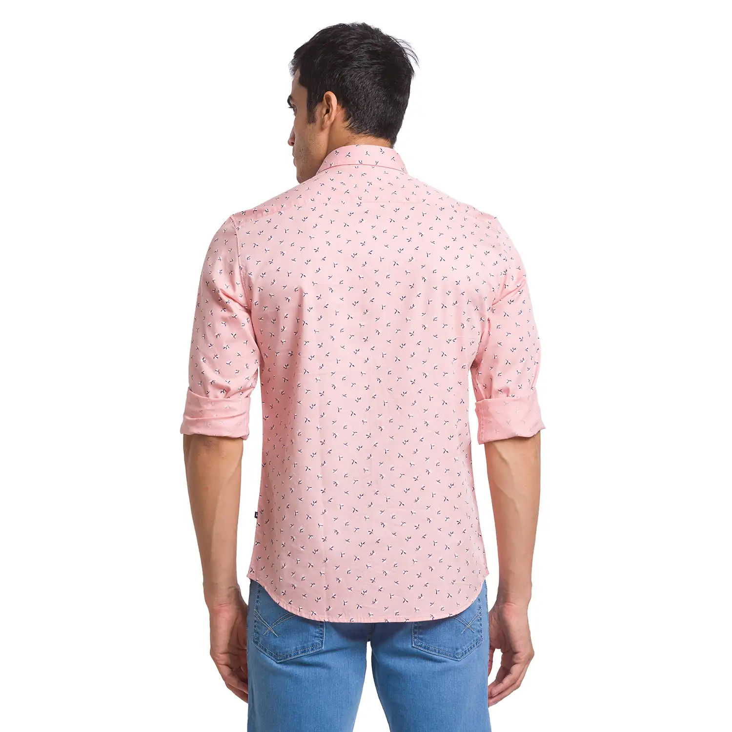 Parx Men Pink Printed Slim Fit Cotton Casual Shirt - Image 4