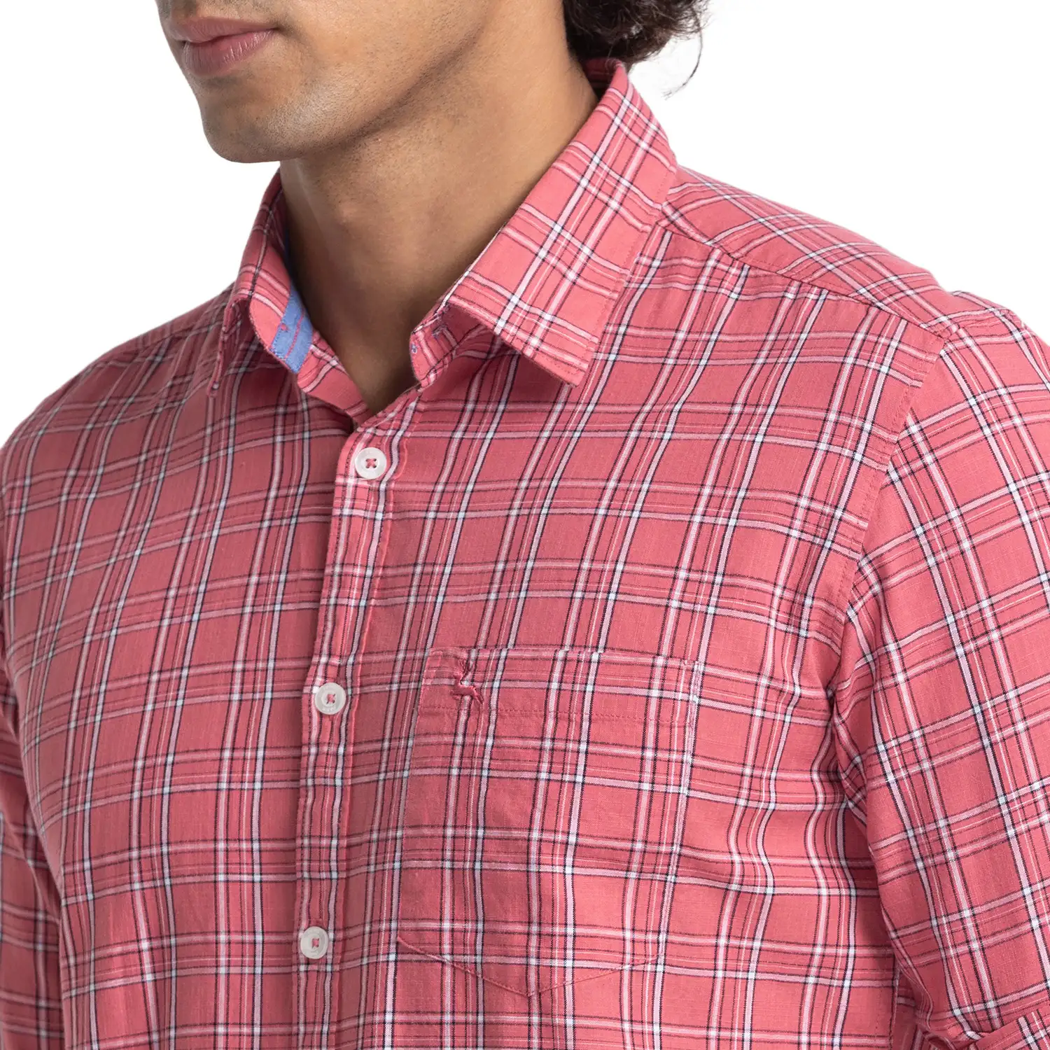 Men Red Slim Fit Print Cotton Full Sleeve Shirts - Image 6