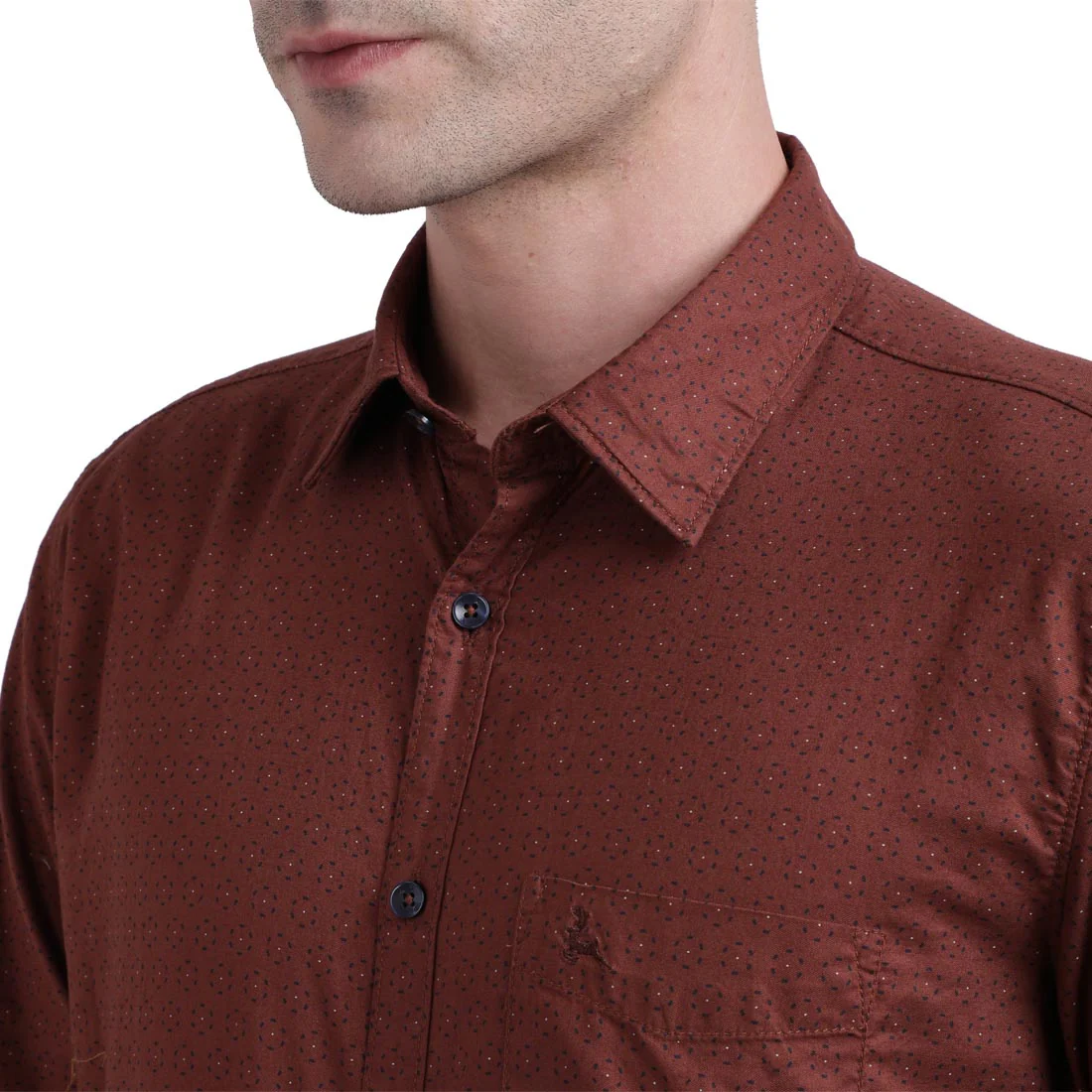 Men Red Slim Fit Print Cotton Full Sleeve Shirts - Image 6