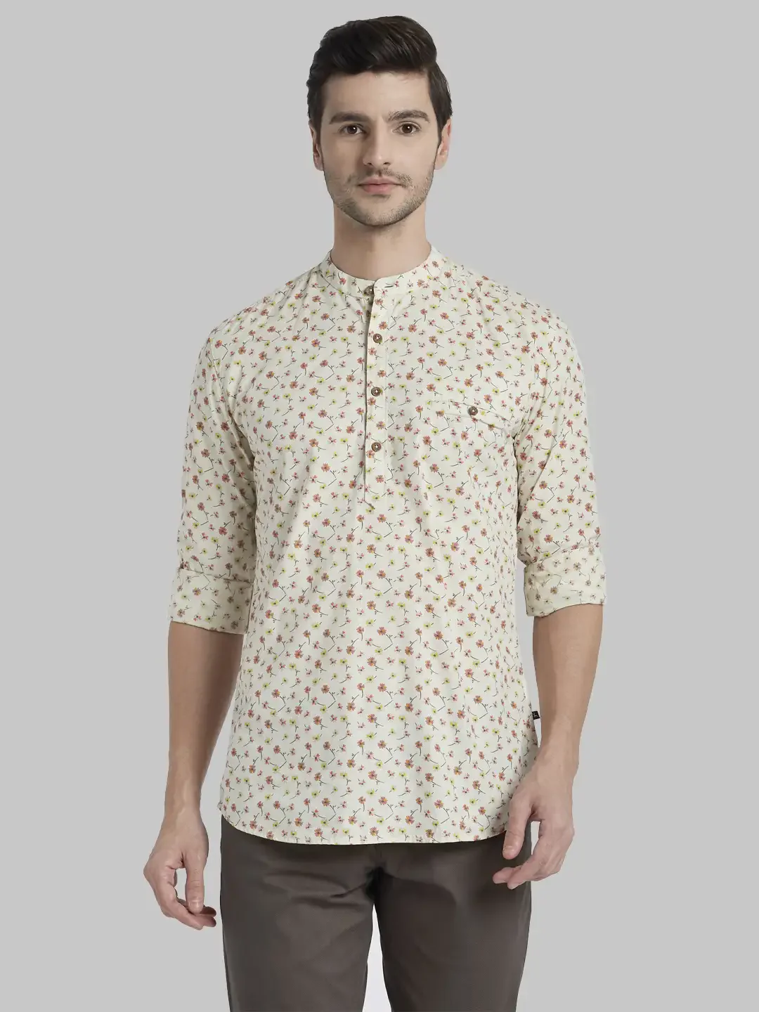 Men Red Slim Fit Print Cotton Full Sleeve Shirts