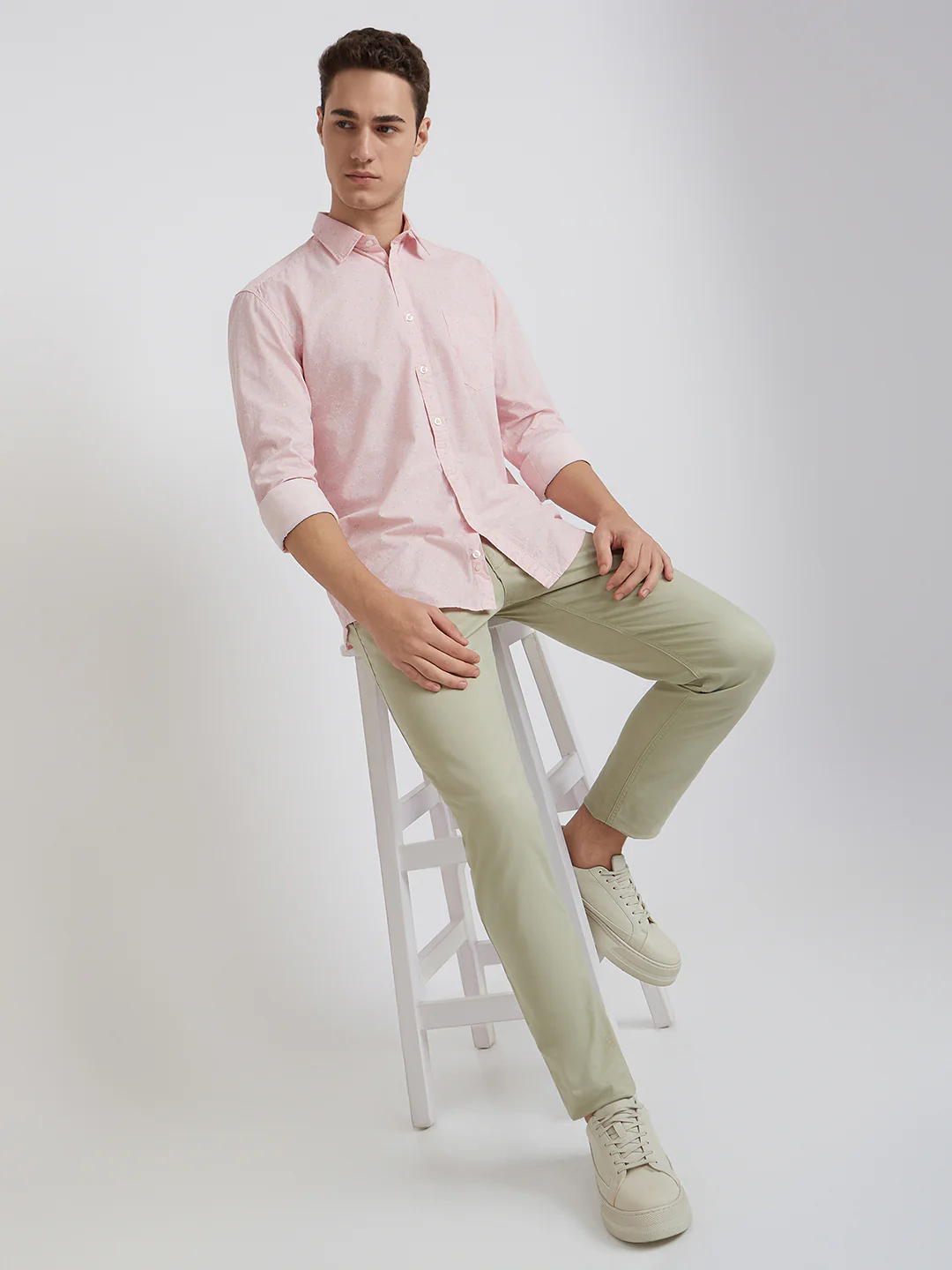 Parx Men Pink Printed Slim Fit Cotton Casual Shirt - Image 6