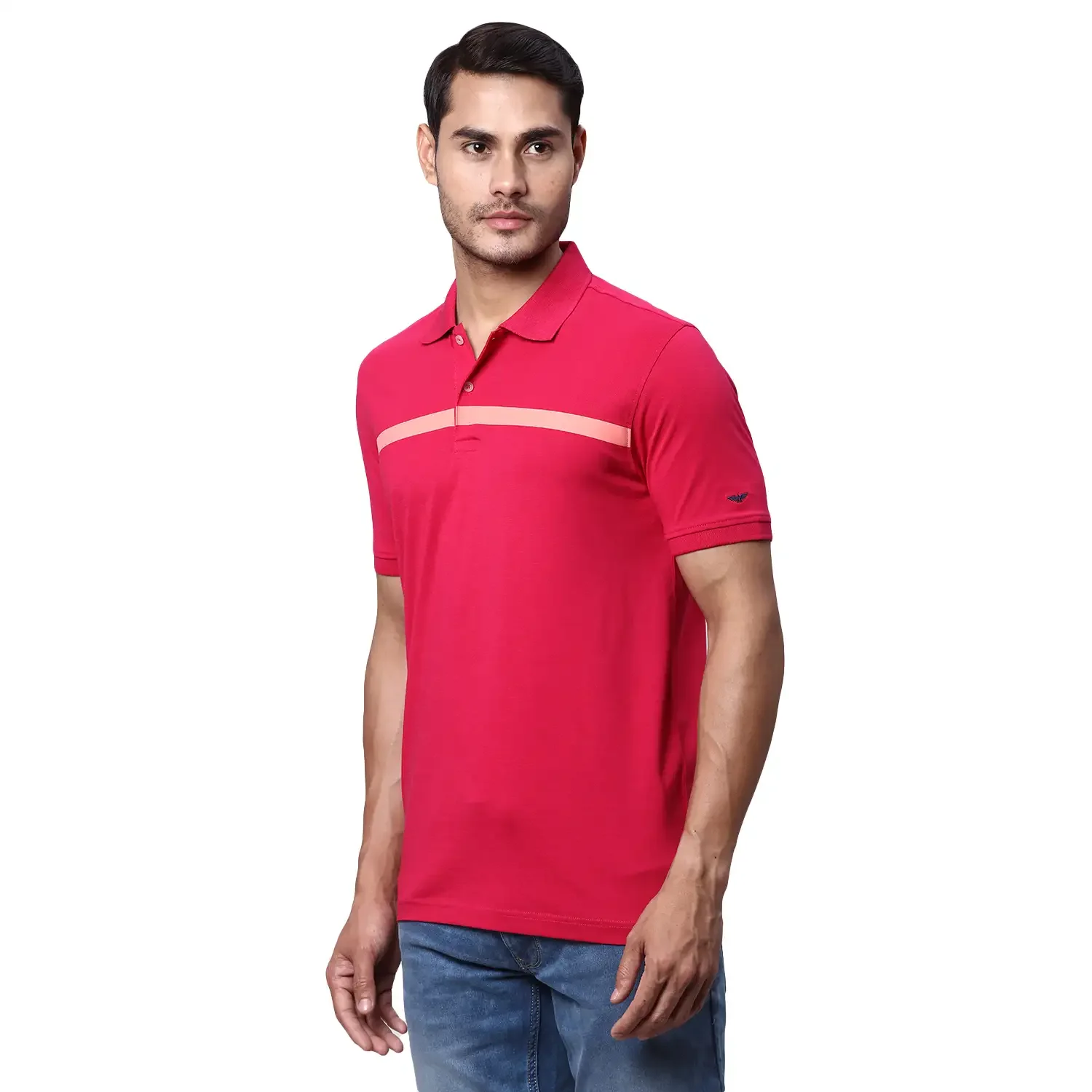 Park Avenue Men Red Slim Fit Printed Cotton Blend T-Shirt - Image 3