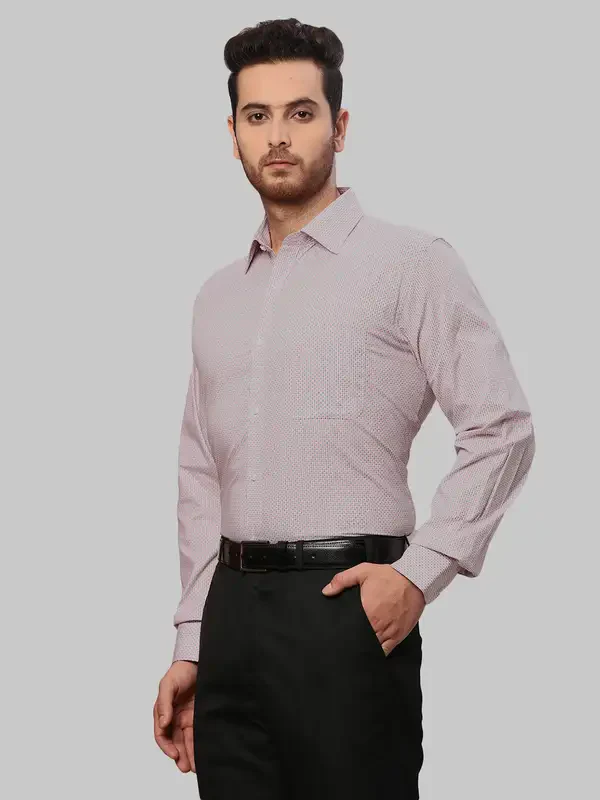 Men Red Slim Fit Print Cotton Shirts - Image 3