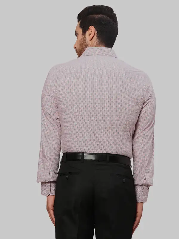 Men Red Slim Fit Print Cotton Shirts - Image 4