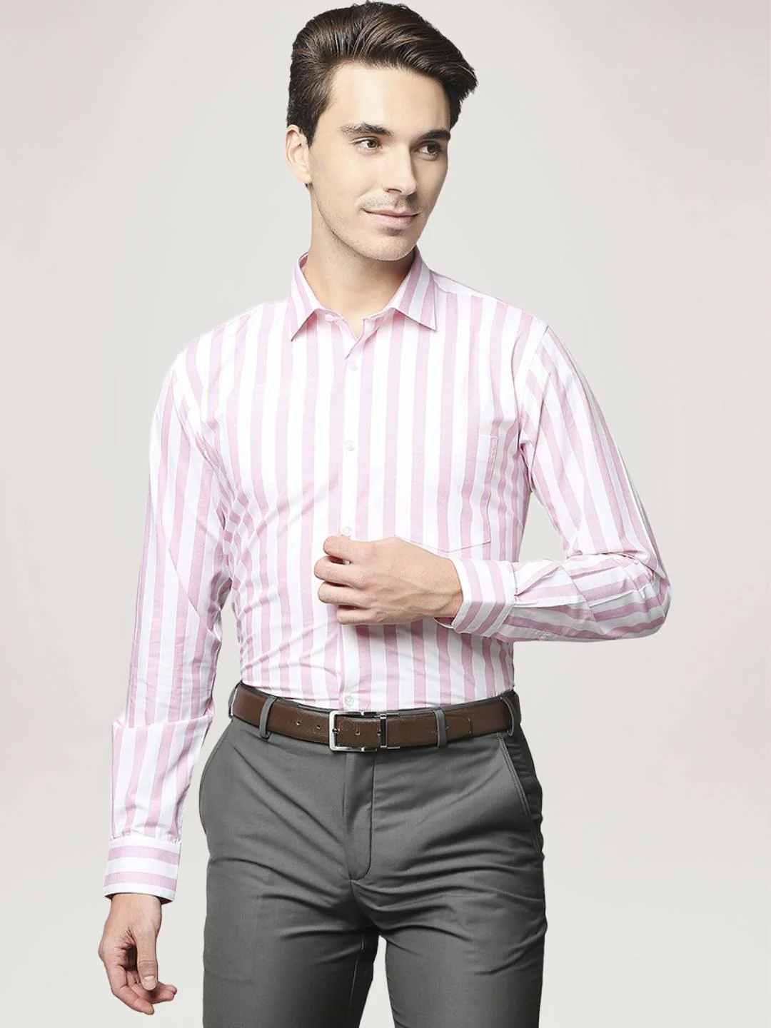 Men Red Slim Fit Print Cotton Shirts - Image 6