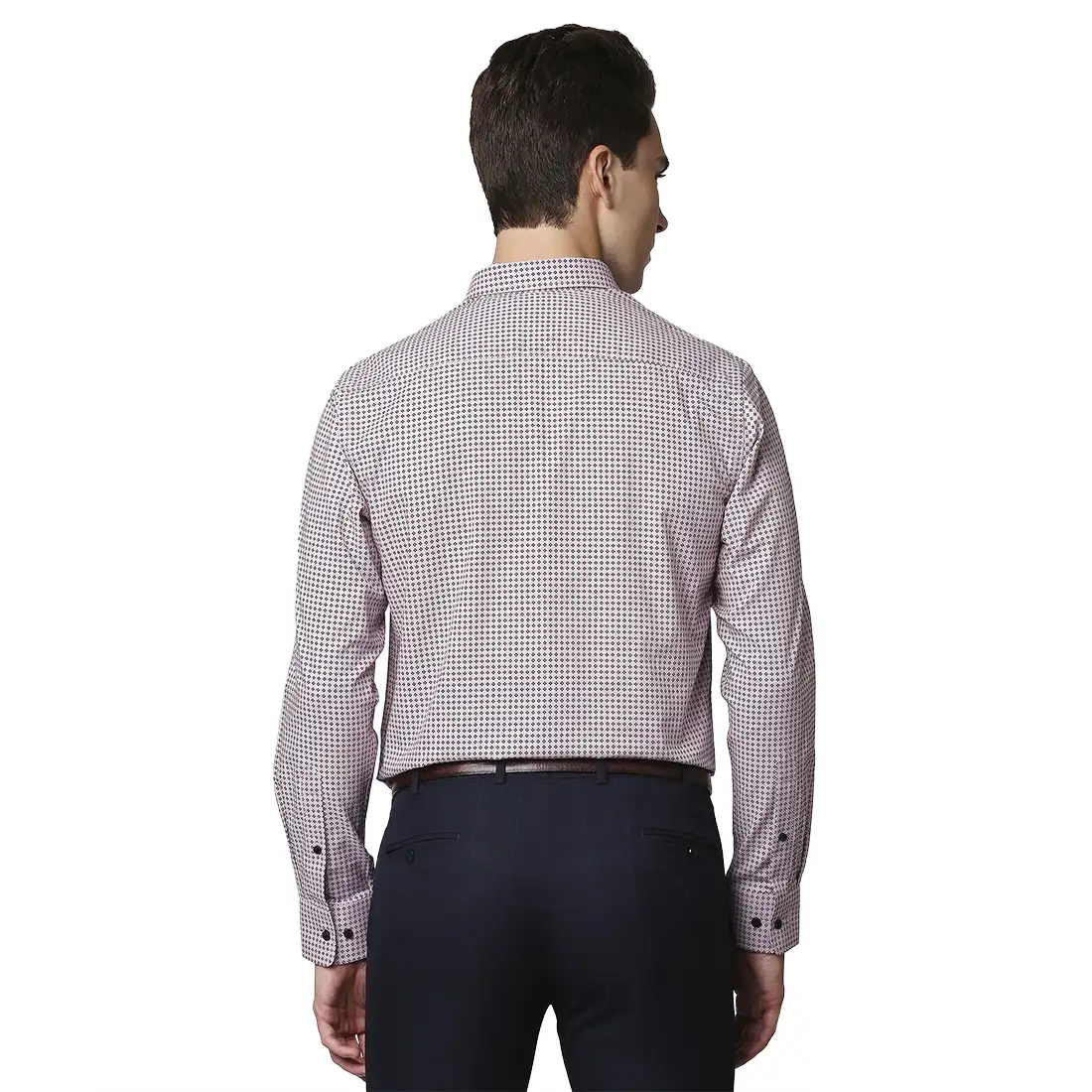 Men Red Slim Fit Print Cotton Shirts - Image 4