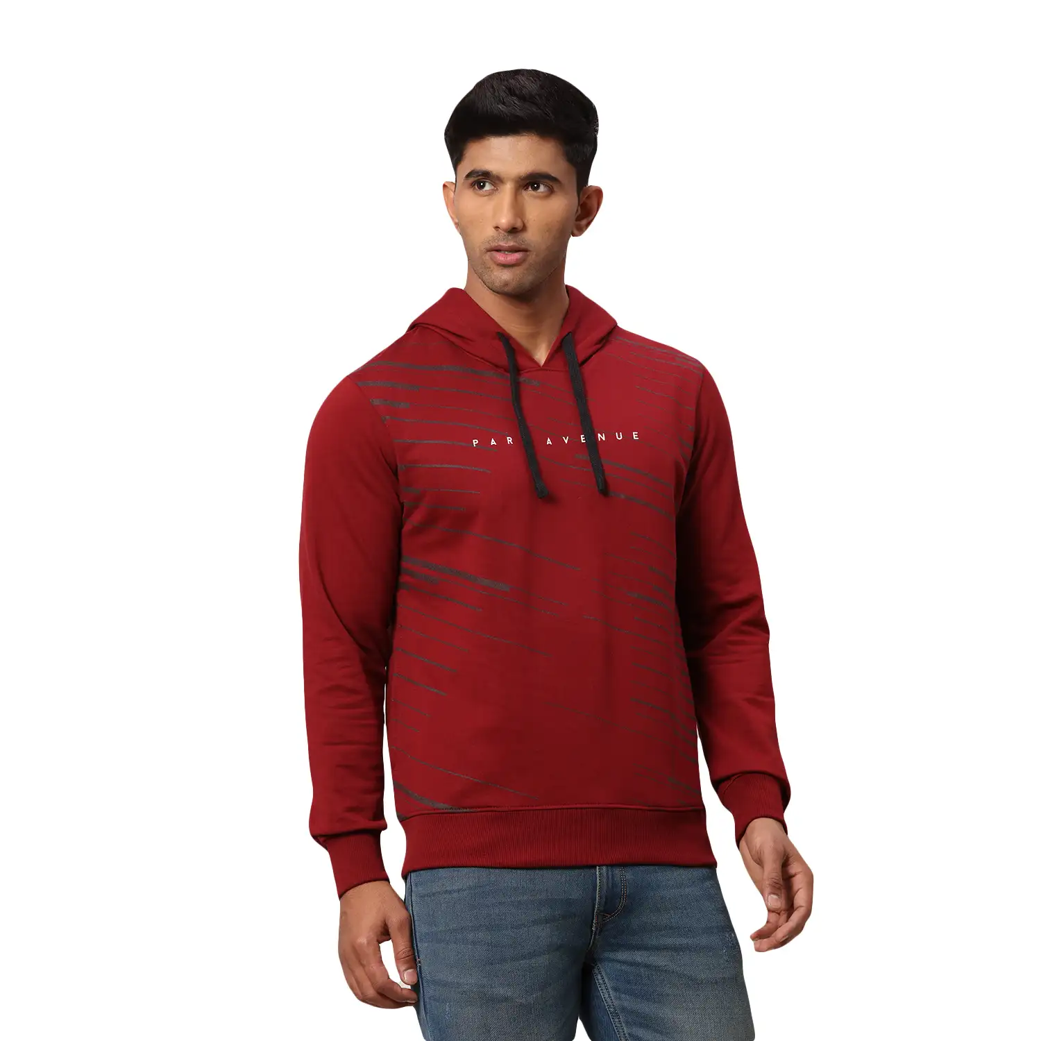 Men Red Slim Fit Print Polyester Blend Sweatshirts - Image 2