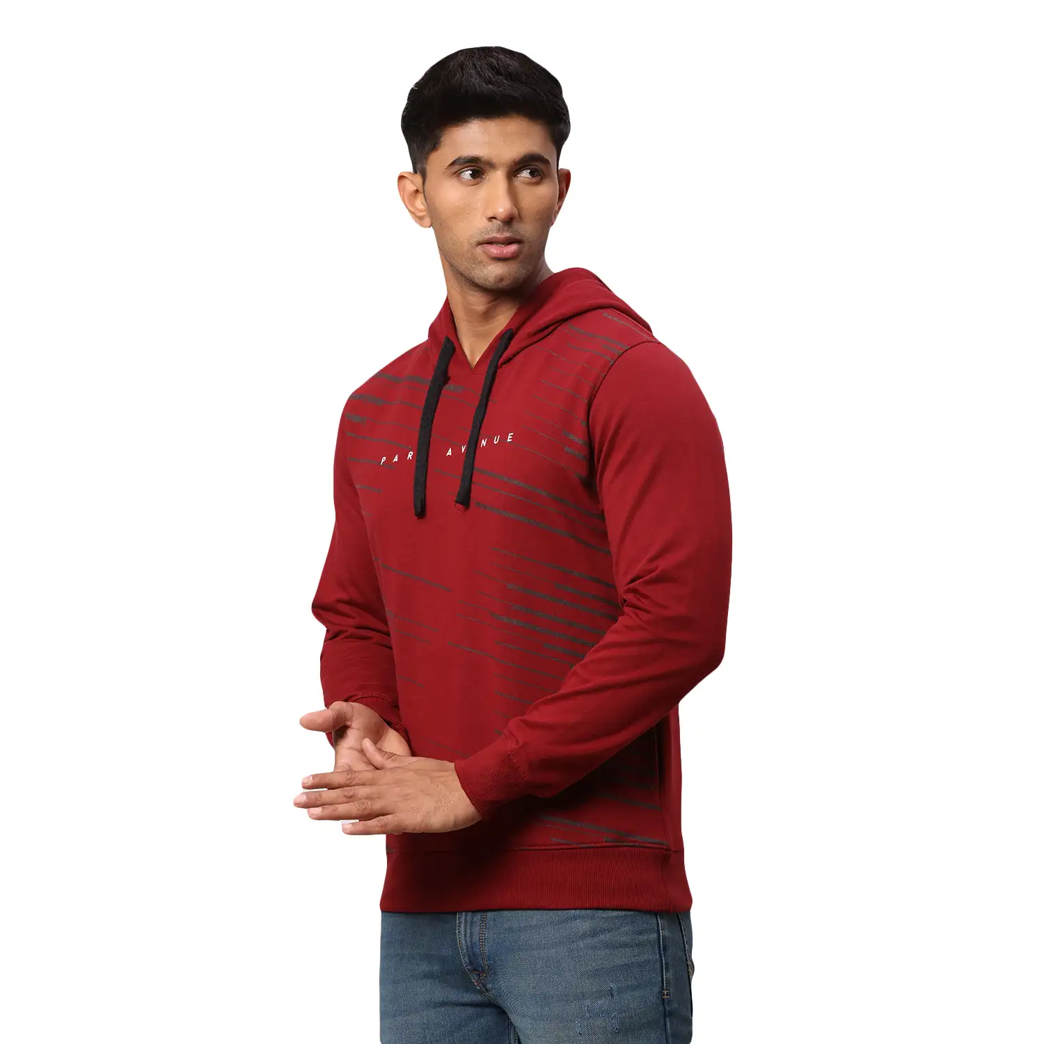 Men Red Slim Fit Print Polyester Blend Sweatshirts - Image 3