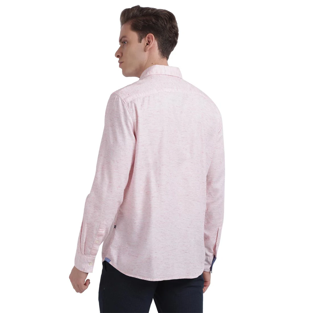 Men Red Slim Fit Solid Cotton Blend Full Sleeve Cutaway Collar Shirts - Image 4