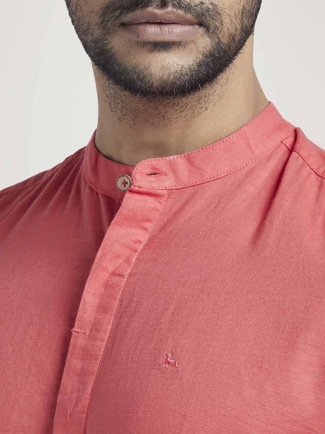 Men Red Slim Fit Solid Cotton Blend Full Sleeve Shirts