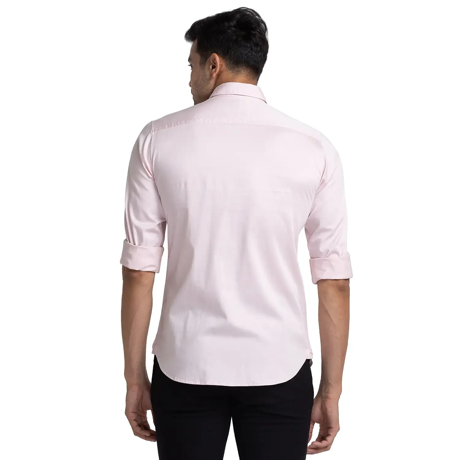 Raymond Men Pink Solid Slim Fit Cotton Blend Casual Shirt - Image 5