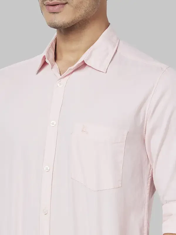 Parx Men Pink Solid Slim Fit Cotton Casual Shirt - Image 6