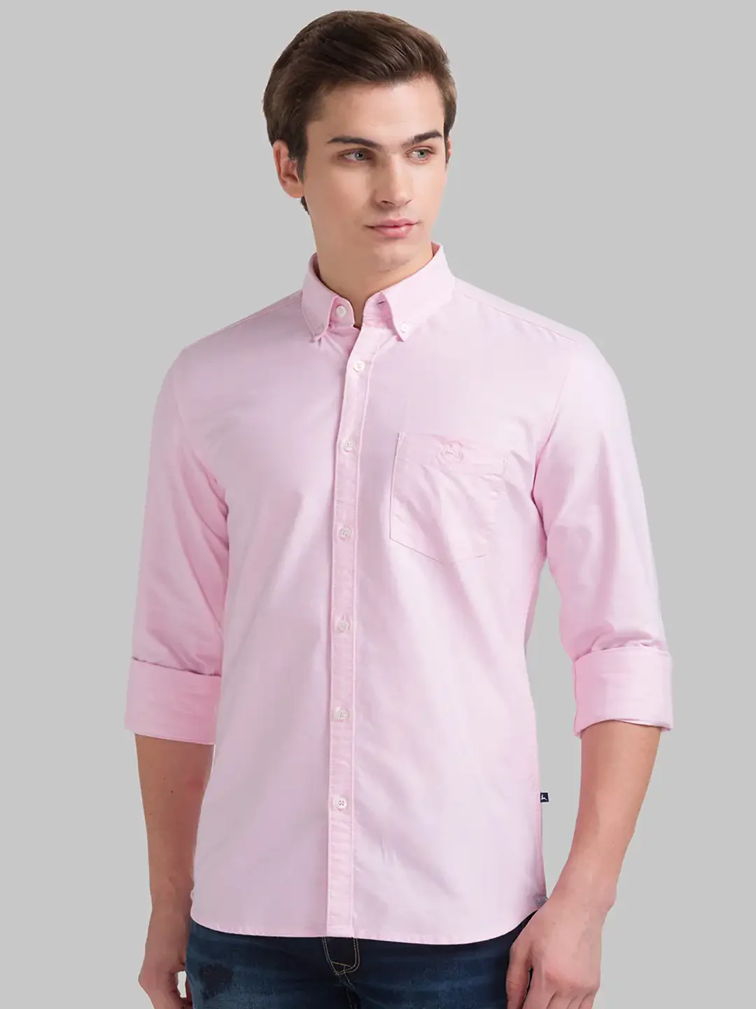 Men Red Slim Fit Solid Cotton Full Sleeve Shirts