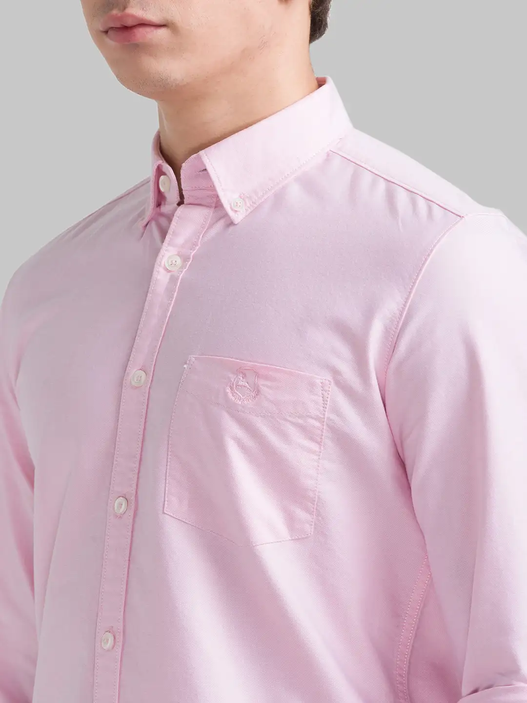 Men Red Slim Fit Solid Cotton Full Sleeve Shirts - Image 5
