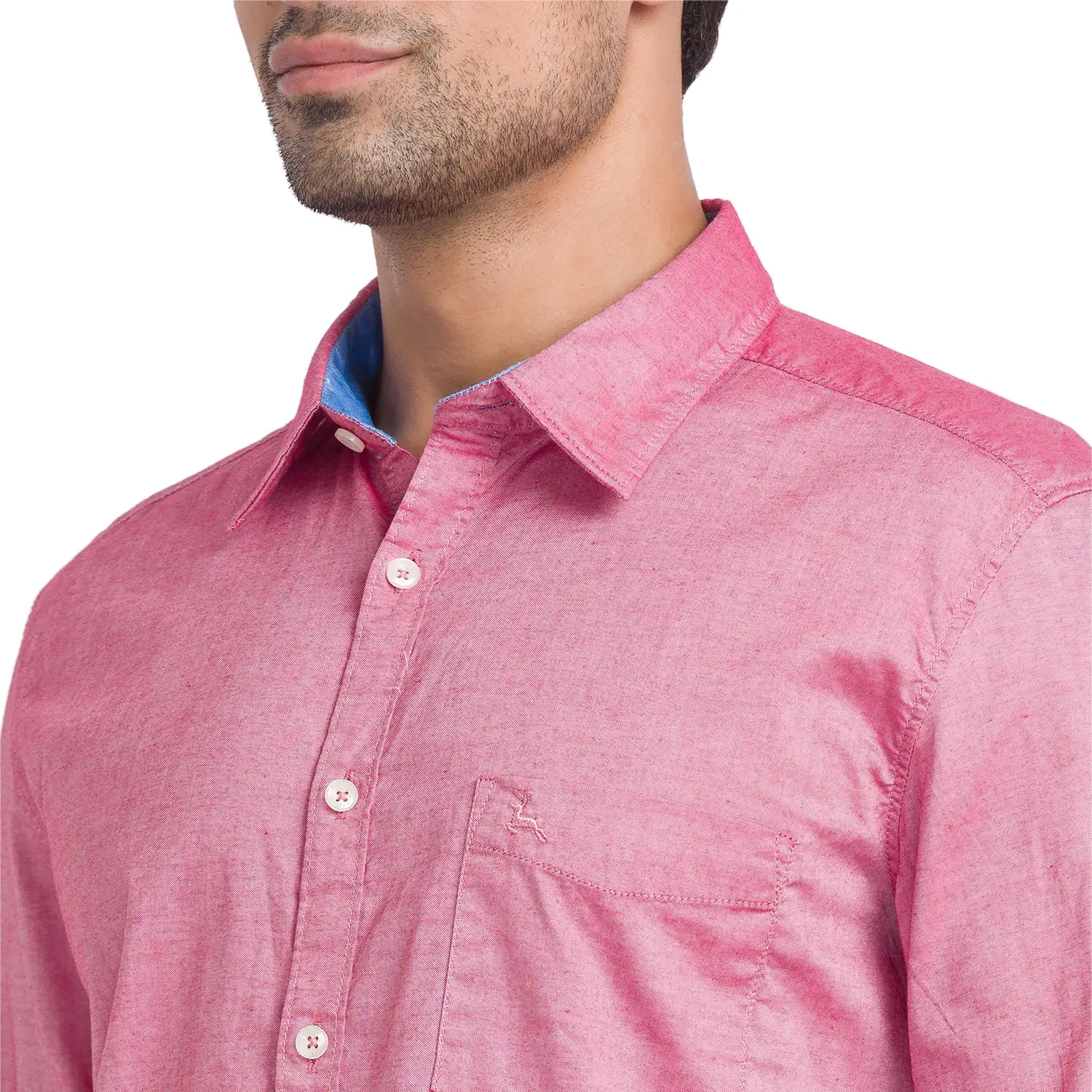 Men Red Slim Fit Solid Cotton Full Sleeve Shirts - Image 6