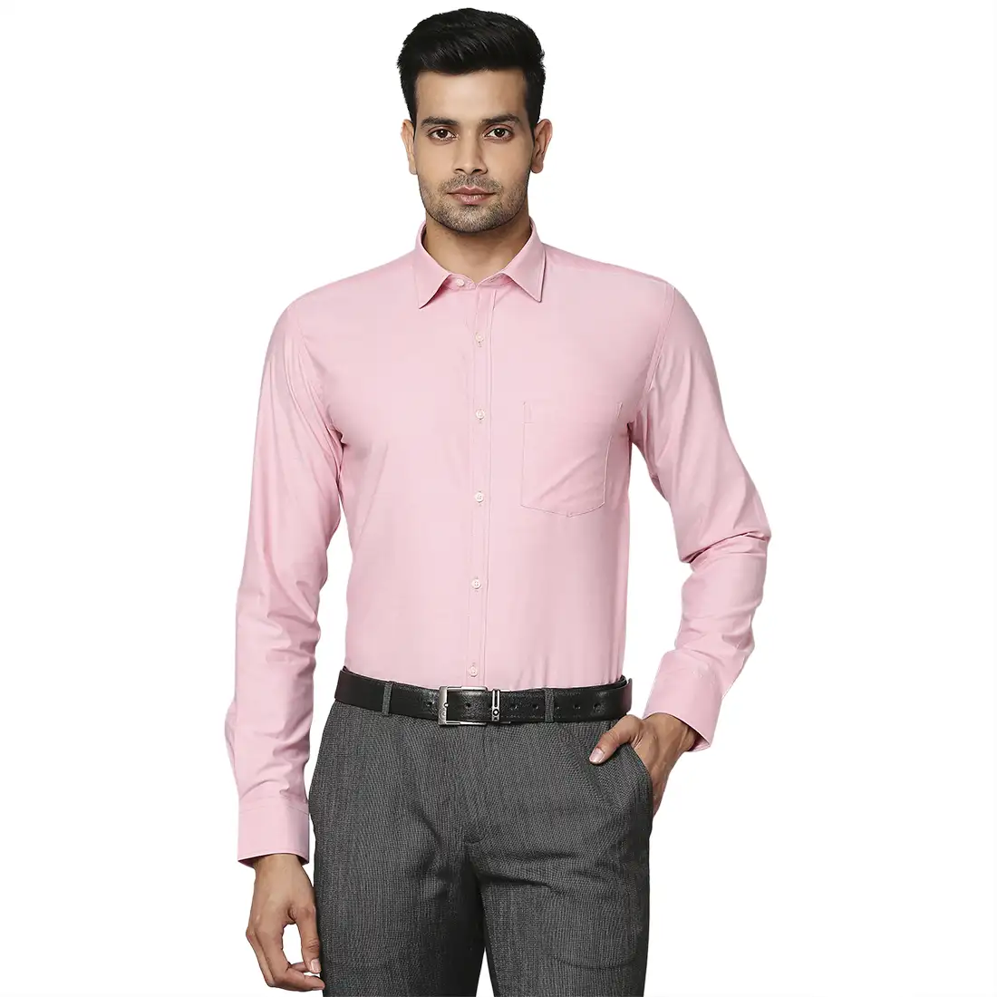 Men Red Slim Fit Solid Cotton Shirts