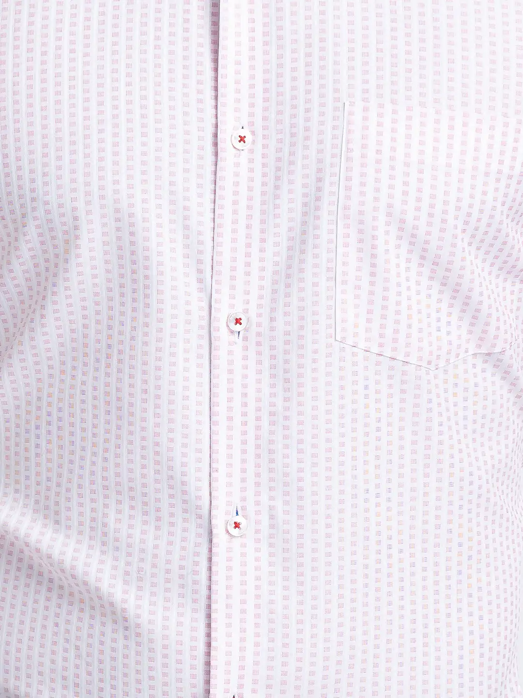 Men Red Slim Fit Stripe Cotton Shirts - Image 7