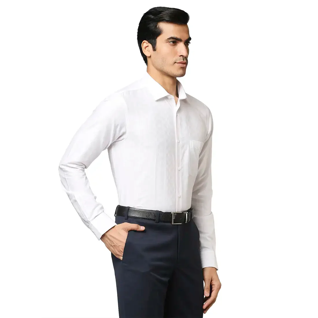 Men Red Slim Fit Stripe Cotton Shirts - Image 2