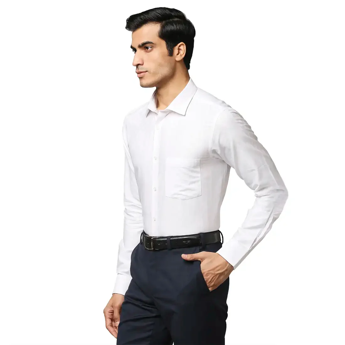 Men Red Slim Fit Stripe Cotton Shirts - Image 3