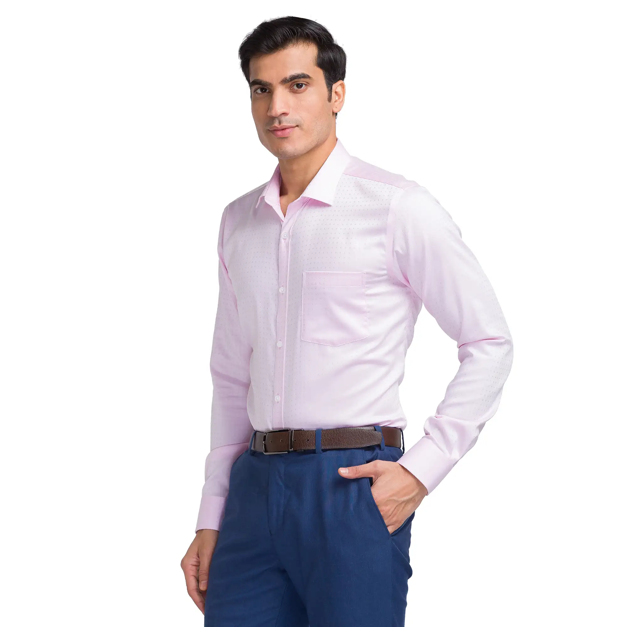 Park Avenue Men Red Slim Fit Structured Cotton Formal Shirt - Image 3