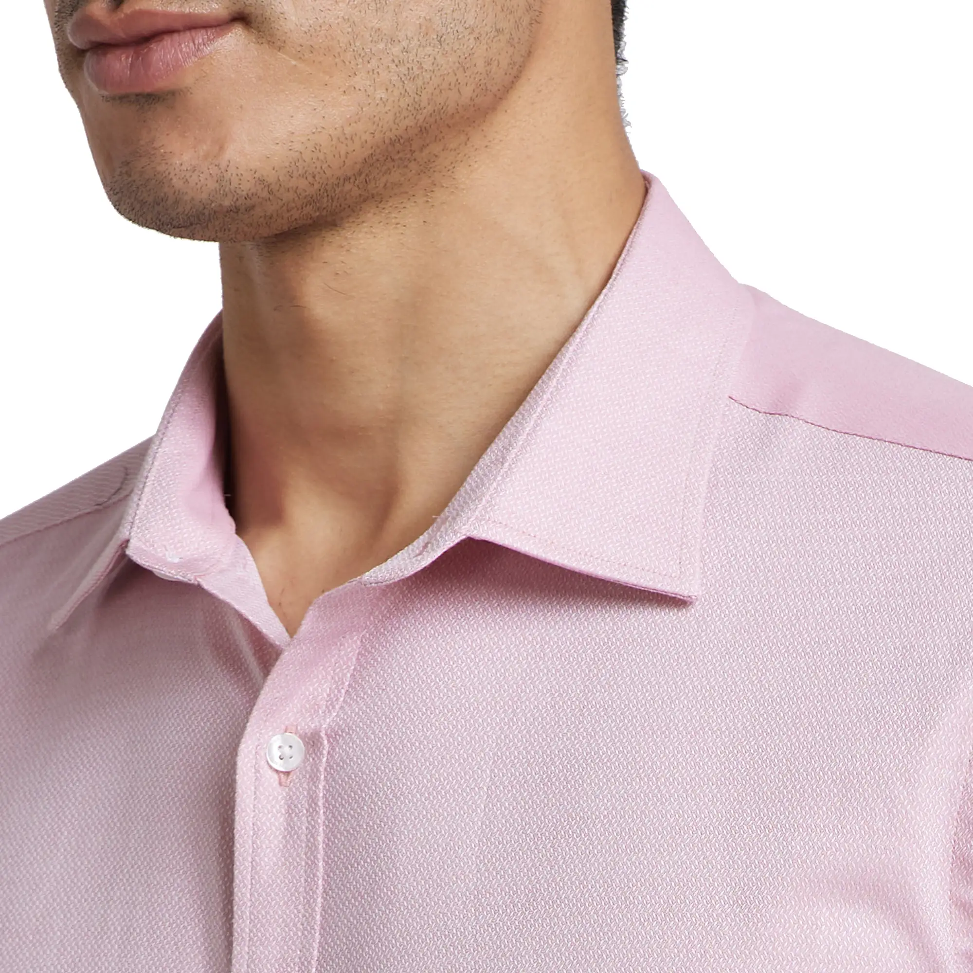 Men Red Slim Fit Structure Cotton Shirts - Image 6