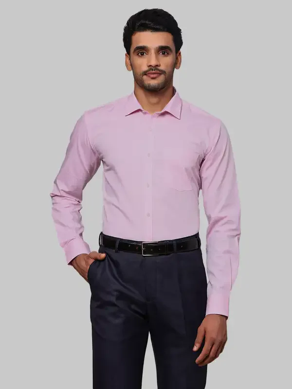Park Avenue Men Pink Structured Slim Fit Cotton Formal Shirt