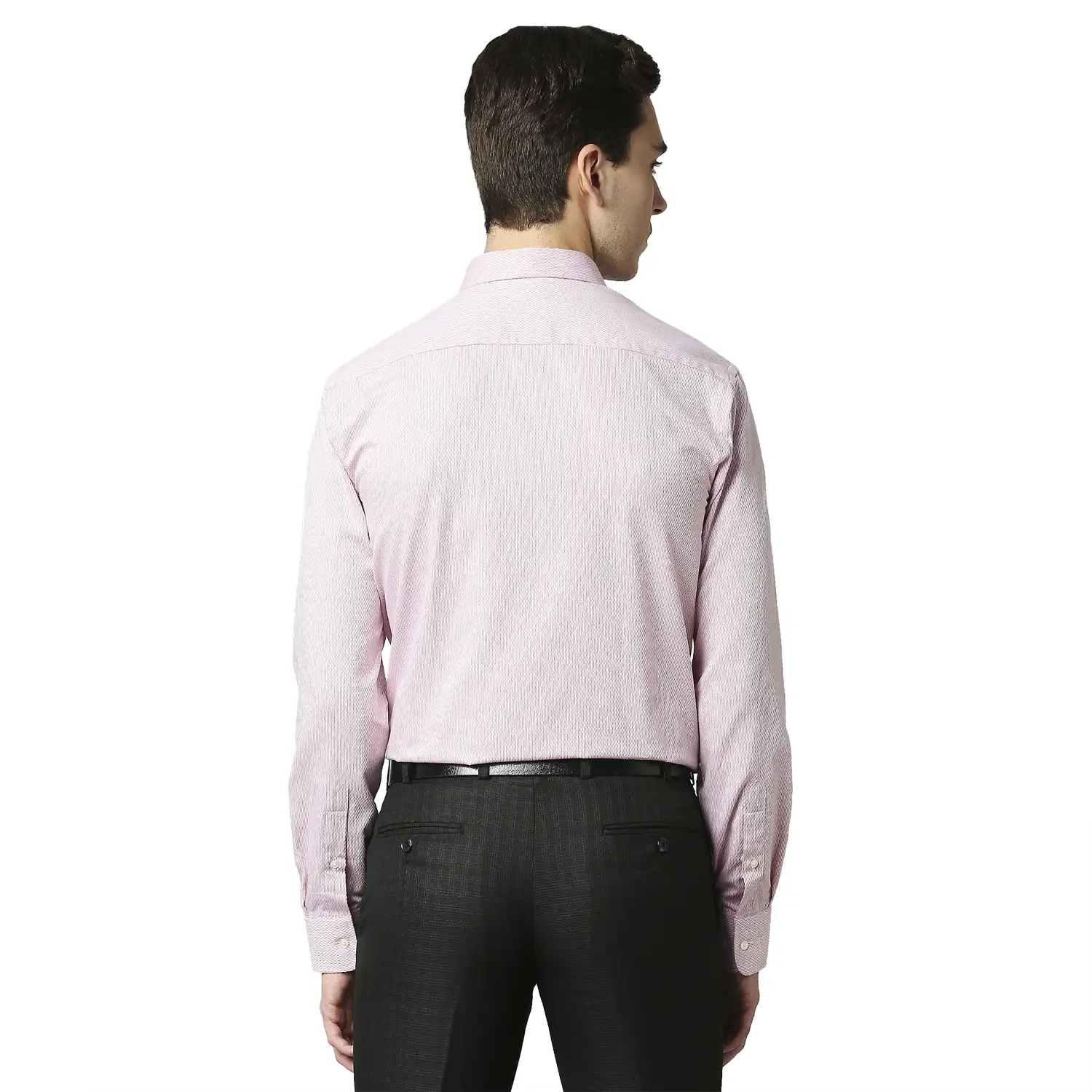 Men Red Slim Fit Structure Cotton Shirts - Image 4