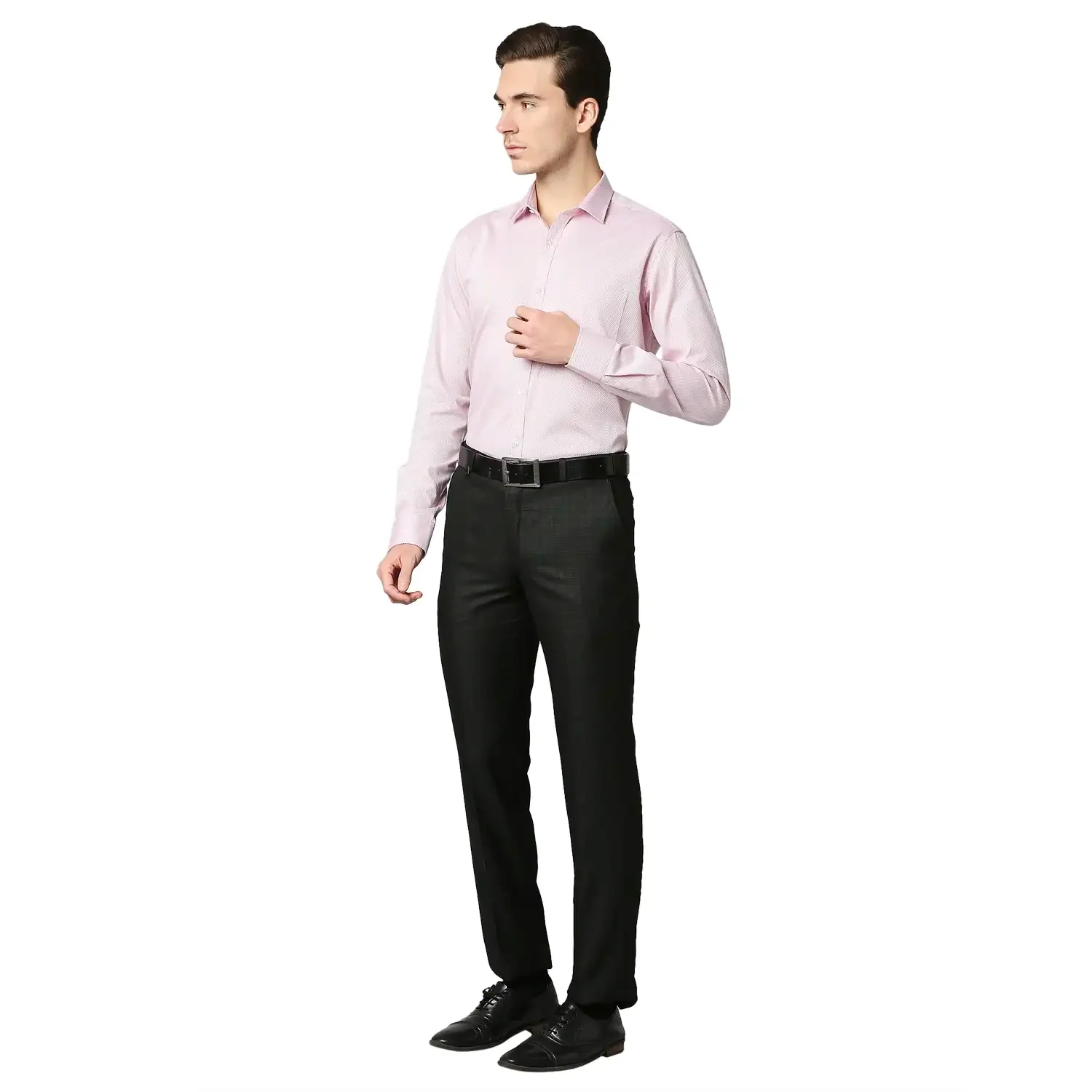 Men Red Slim Fit Structure Cotton Shirts - Image 5