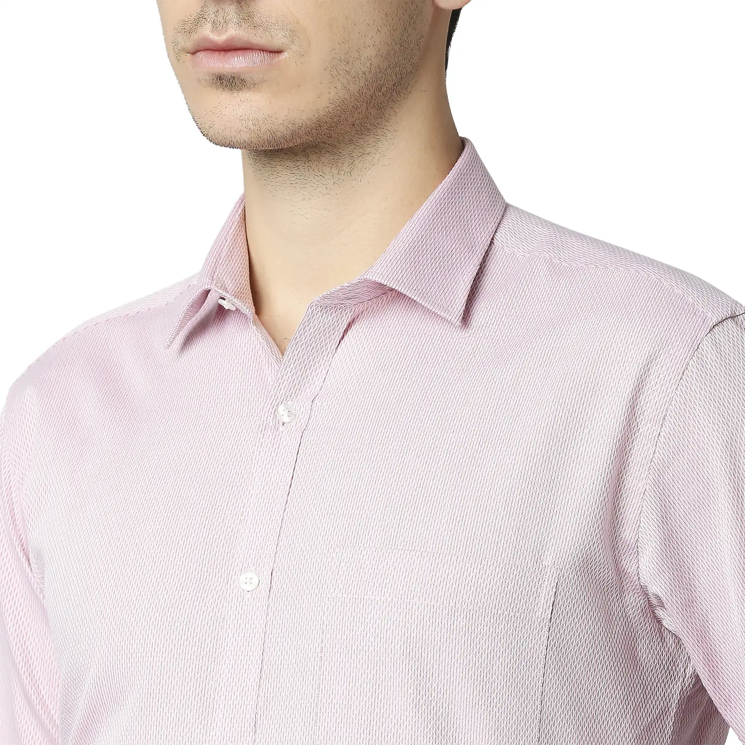 Men Red Slim Fit Structure Cotton Shirts - Image 6