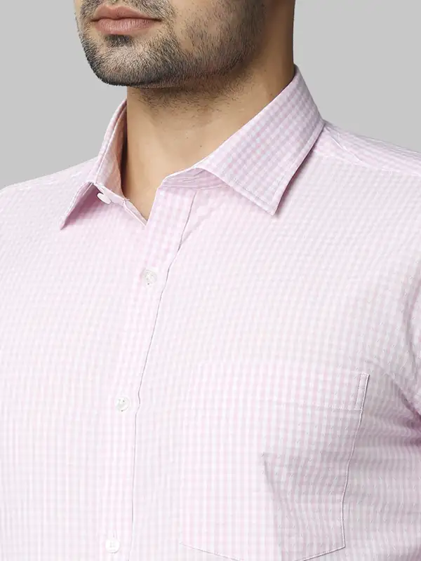 Park Avenue Men Pink Structured Slim Fit Cotton Formal Shirt - Image 7