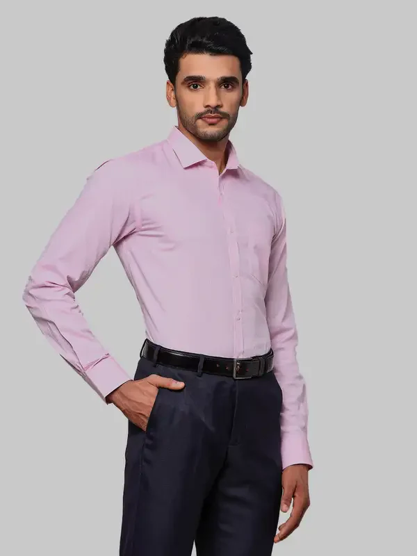 Park Avenue Men Pink Structured Slim Fit Cotton Formal Shirt - Image 2