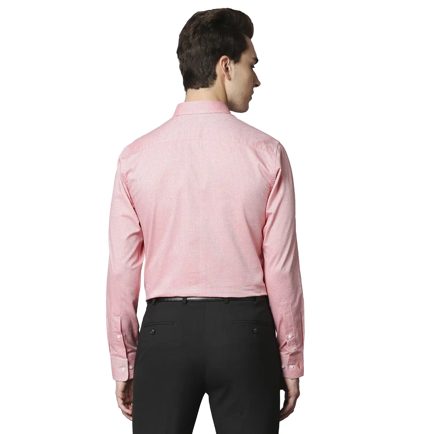 Men Red Slim Fit Structure Cotton Shirts - Image 4