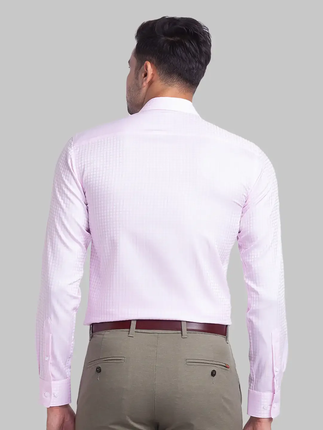 Men Red Slim Fit Structure Cotton Shirts - Image 4