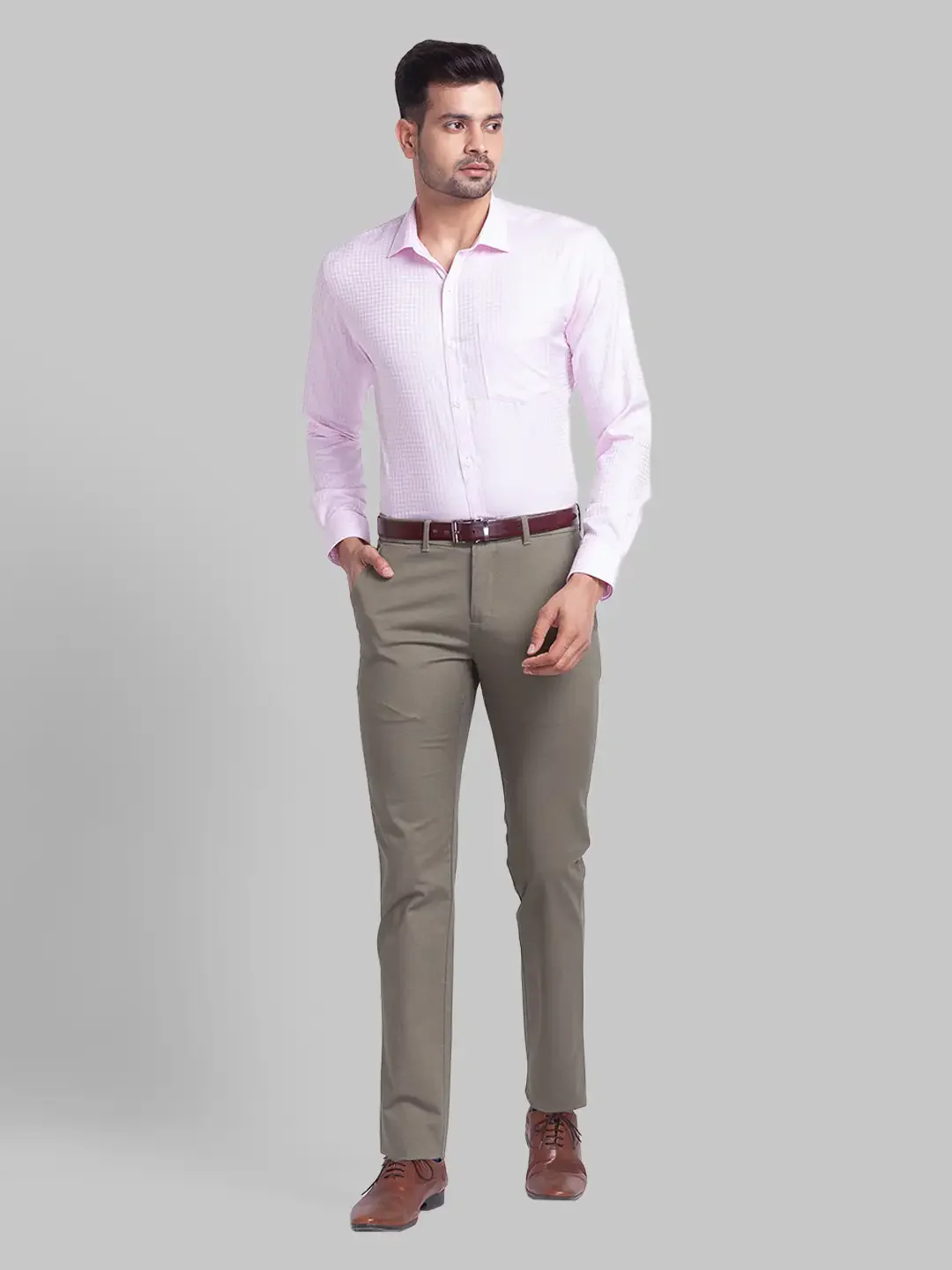 Men Red Slim Fit Structure Cotton Shirts - Image 5