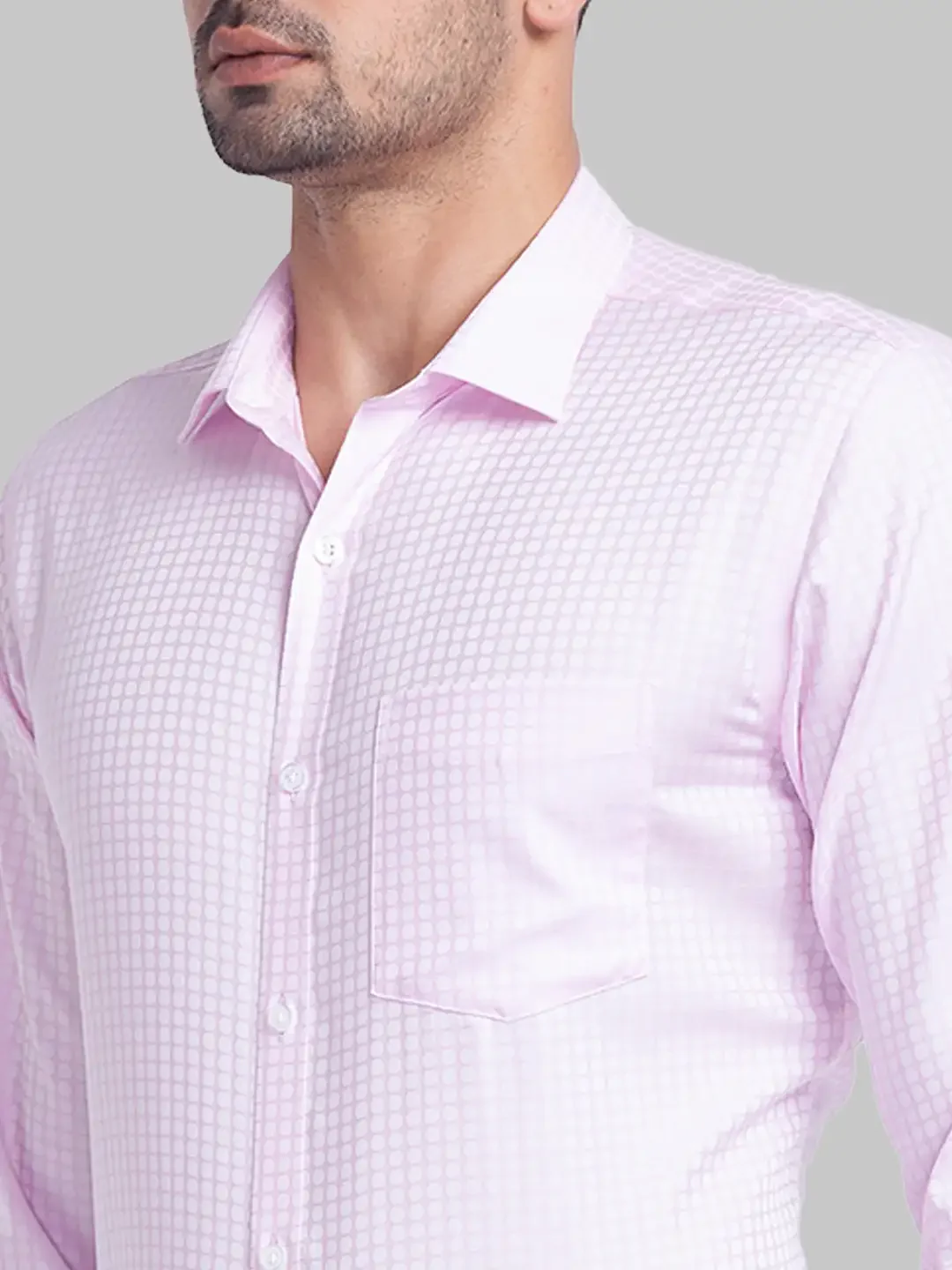 Men Red Slim Fit Structure Cotton Shirts - Image 6